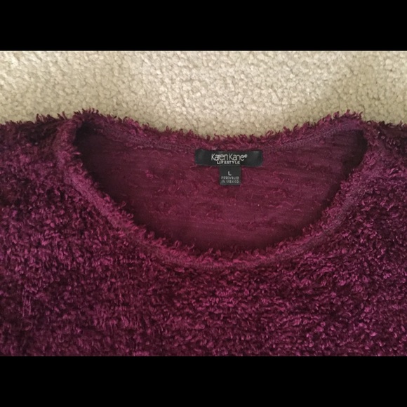 Burgundy Sweater Size L Karen Kane - Picture 2 of 5